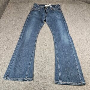 Levis 504 Slouch Flare Jeans Womens 7M Blue Denim Low Rise Wide Leg 052178347579